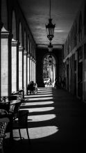 Shadows in the colonnade